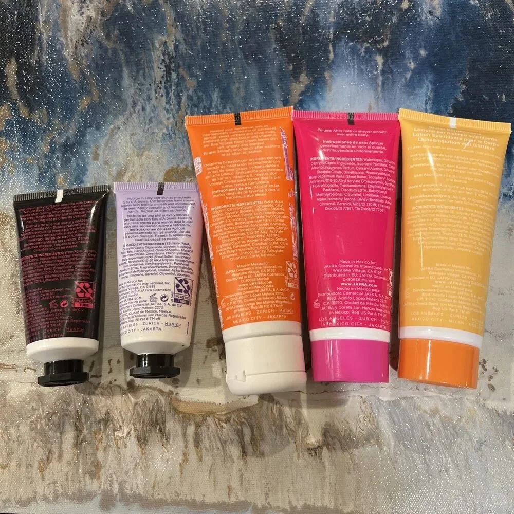 (5) JAFRA Bon Voyage Coreta Glitter Sexy Double Natura Eau D’aromes Hand Creams